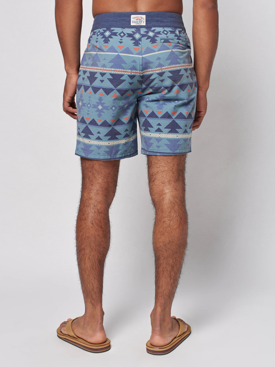 Faherty Doug Good Feather Boardshort (7" Inseam): Six Rivers Turquoise