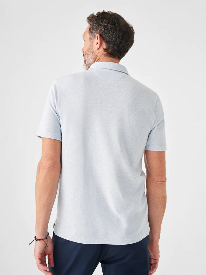 Faherty Movement™ Short-Sleeve Polo: Cardiff Blue Heather