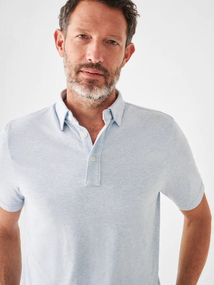 Faherty Movement™ Short-Sleeve Polo: Cardiff Blue Heather