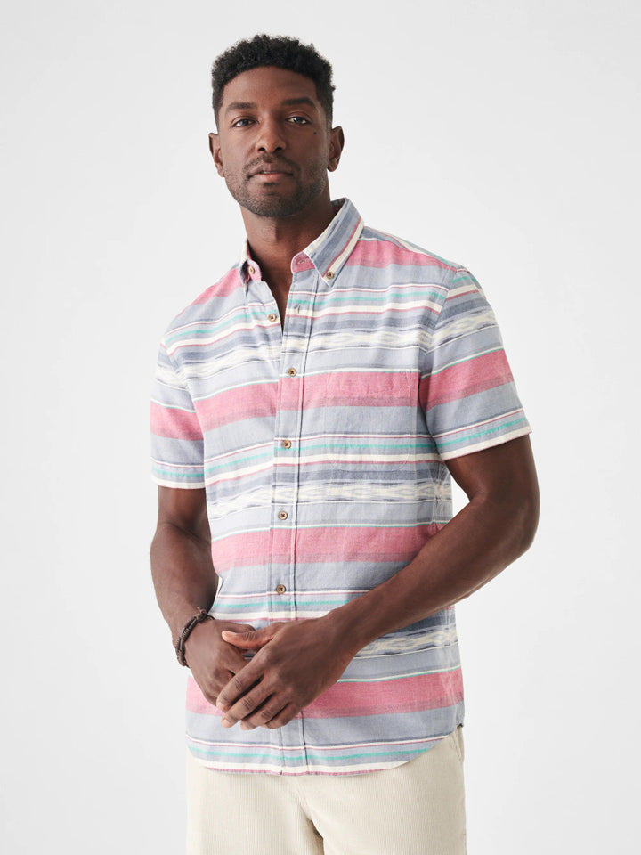 Faherty Short-Sleeve Coast Shirt: Western Wave Ikat