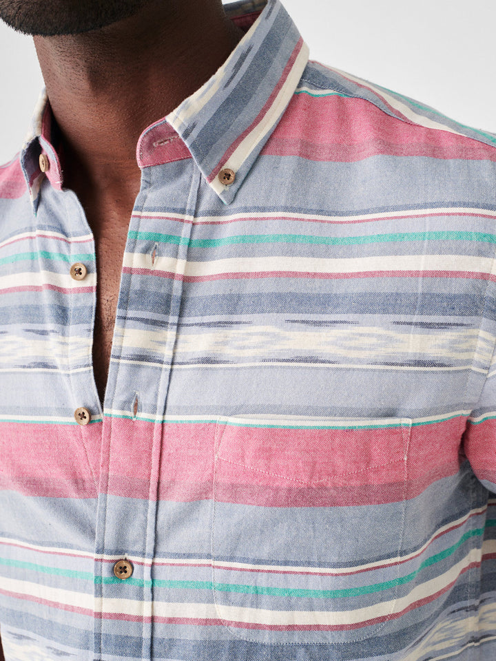 Faherty Short-Sleeve Coast Shirt: Western Wave Ikat