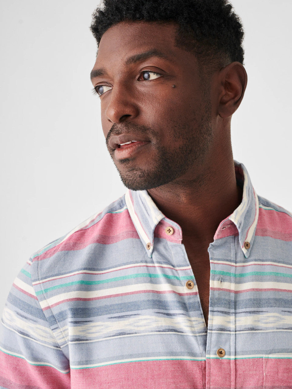 Faherty Short-Sleeve Coast Shirt: Western Wave Ikat