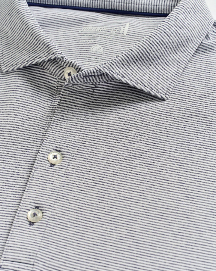 Johnnie-O Performance Jersey Polo - Lyndonn Stripe: Heather Twilight