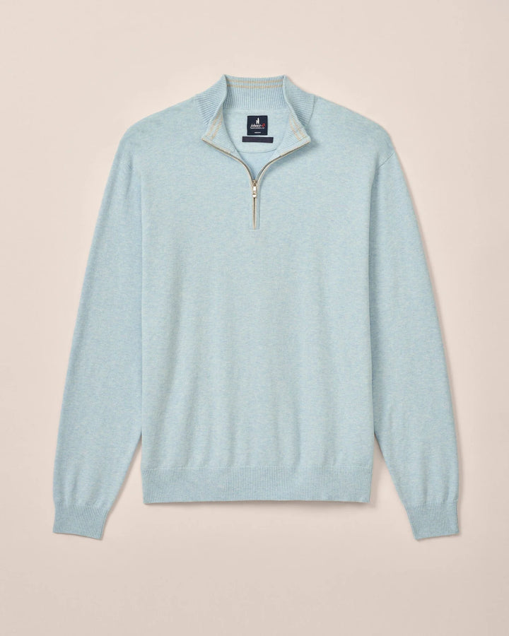 Johnnie-O Desmond Plaited Cotton Blend 1/4 Zip Pullover: Maliblu