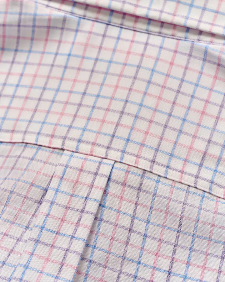 Johnnie-O Everyday Performance Button Up Shirt - Paddock Tattersall: Porto Pink