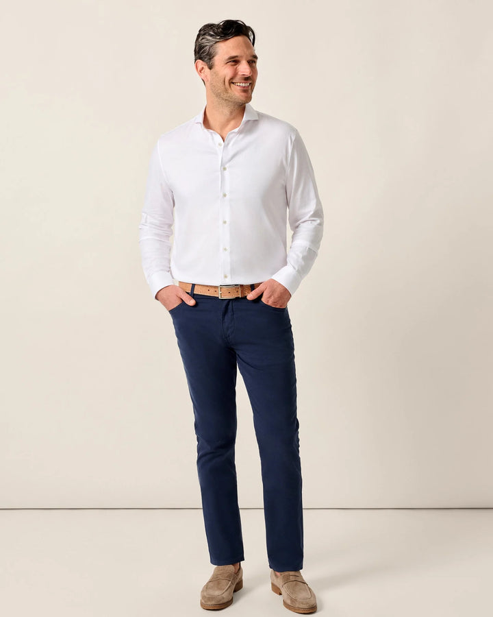 Johnnie-O Carmel Sateen 5-Pocket Pant: Dark Navy