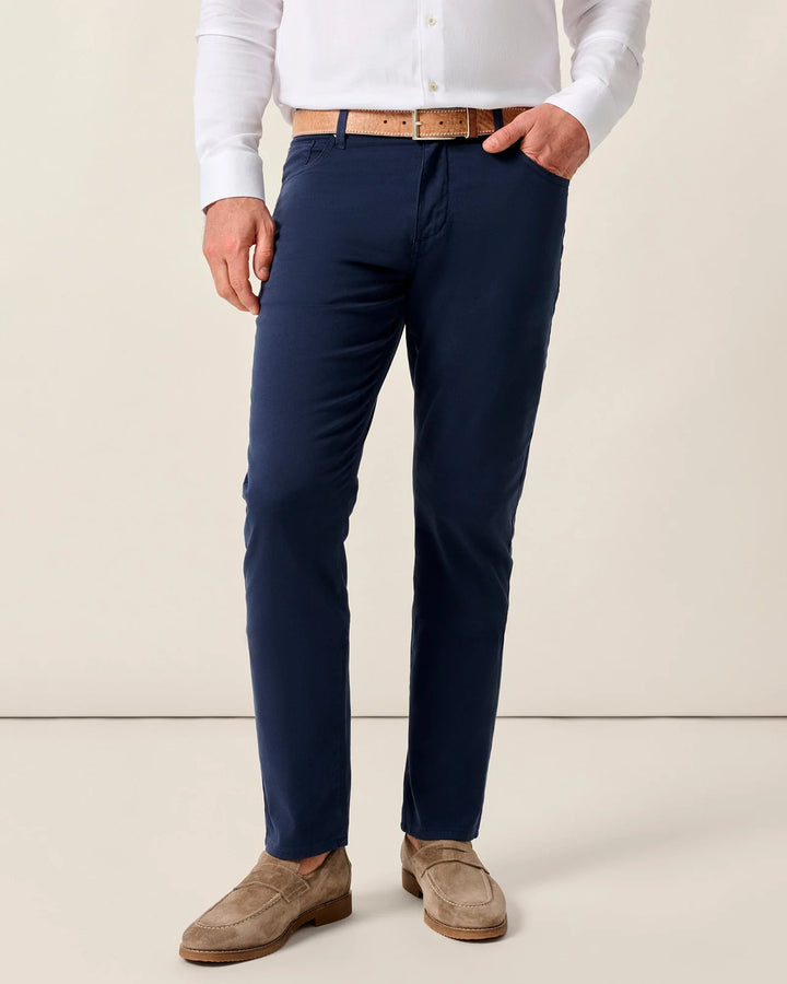 Johnnie-O Carmel Sateen 5-Pocket Pant: Dark Navy