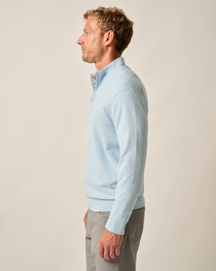 Johnnie-O Desmond Plaited Cotton Blend 1/4 Zip Pullover: Maliblu