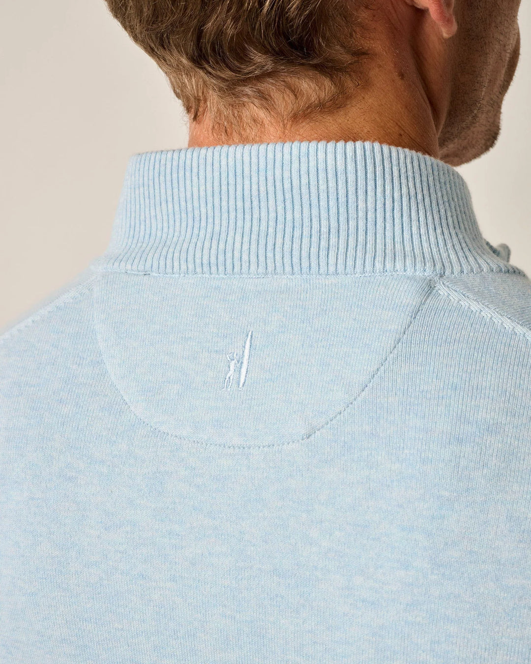 Johnnie-O Desmond Plaited Cotton Blend 1/4 Zip Pullover: Maliblu