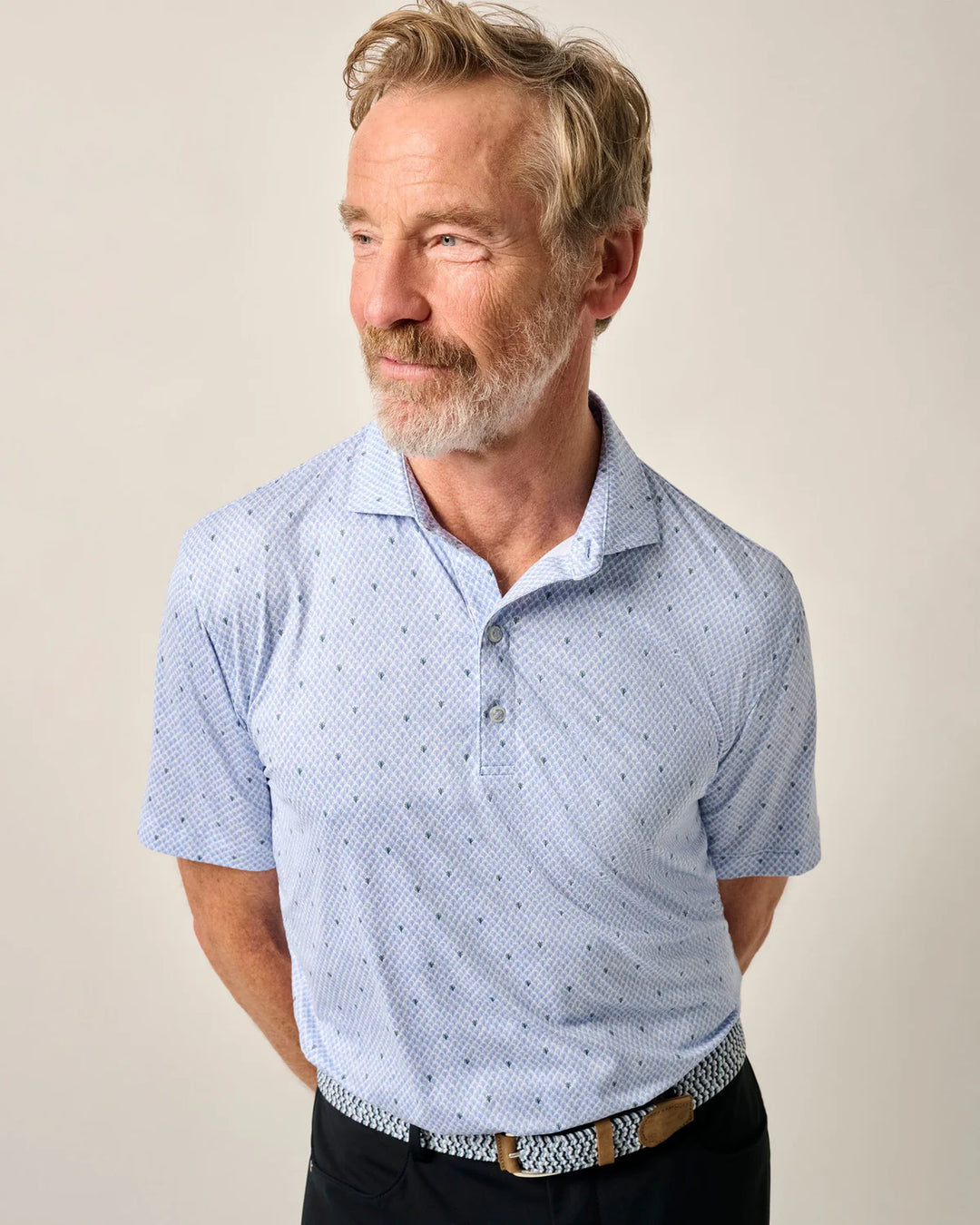 Johnnie-O Featherweight Performance Polo - Fernando Print: Seychelles