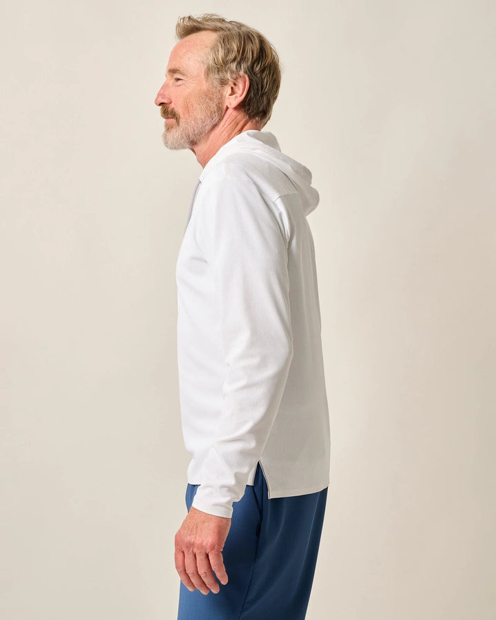 Johnnie-O Hoppin Performance Drawstring Hoodie: White