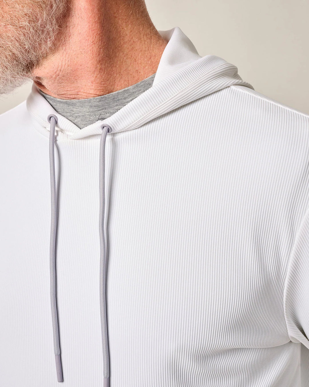 Johnnie-O Hoppin Performance Drawstring Hoodie: White