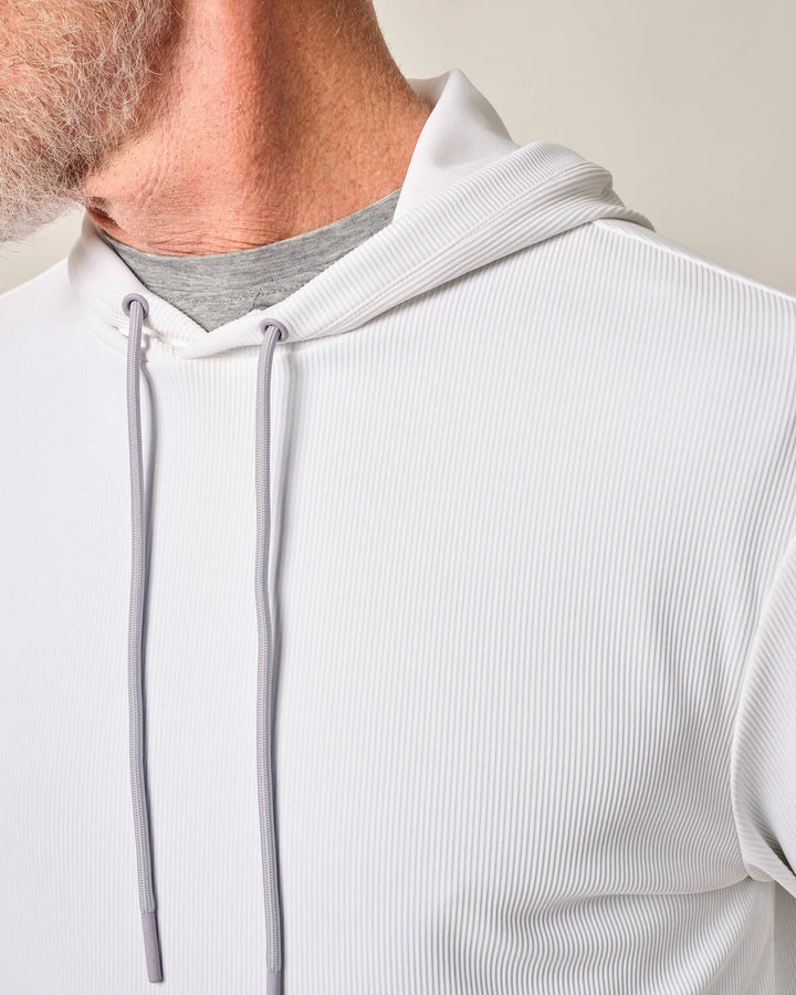 Johnnie-O Hoppin Performance Drawstring Hoodie: White