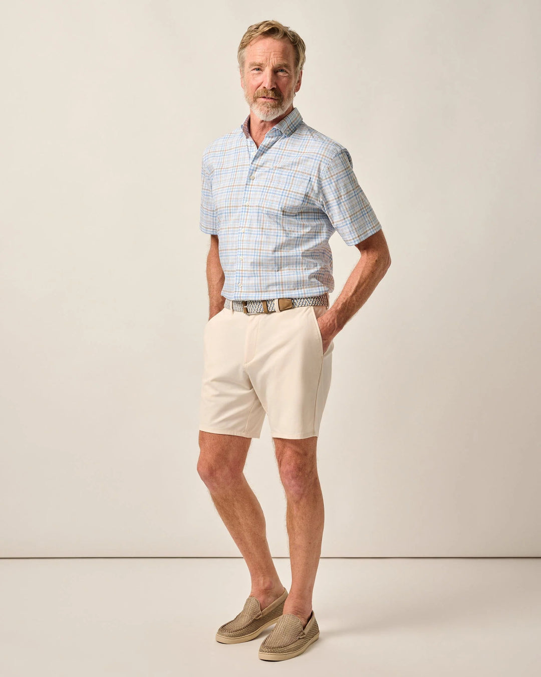 Johnnie-O Jupiters Cotton Performance Shorts: Sand