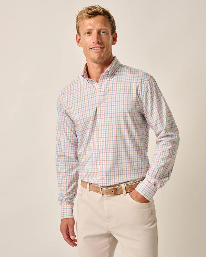 Johnnie-O Performance Button Up Shirt - Kyler: Maliblu