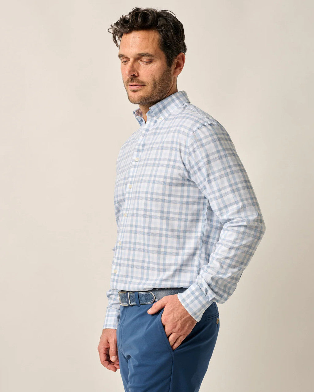 Johnnie-O Performance Button Up Shirt - Madden: Maliblu