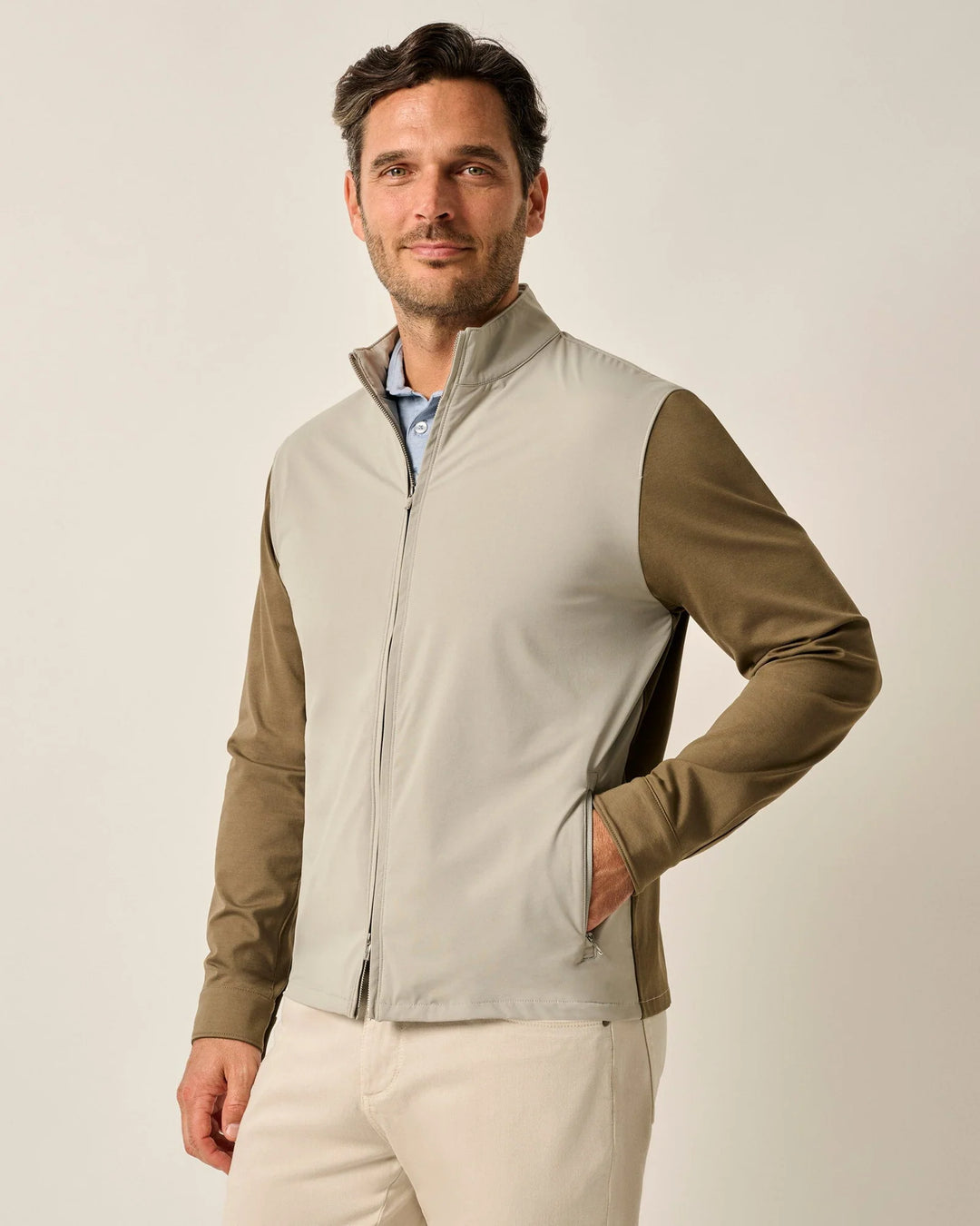 Johnnie-O Milano Lightweight Water-Resistant Jacket: Khaki