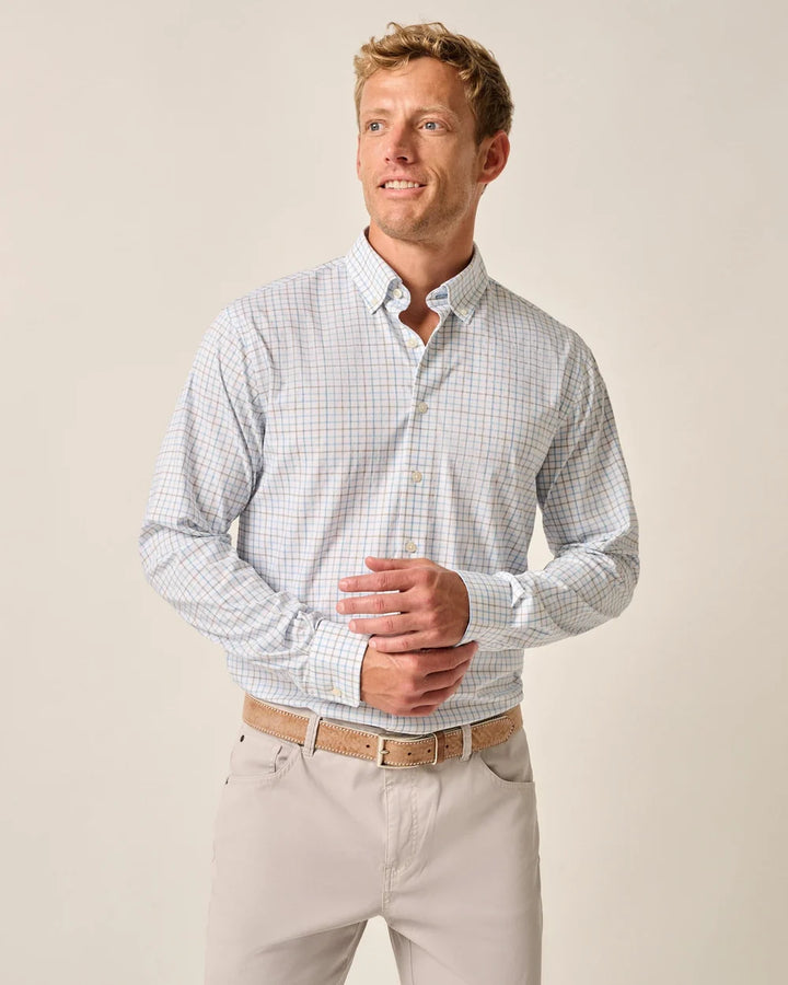 Johnnie-O Everyday Performance Button Up Shirt - Paddock Tattersall: Maliblu