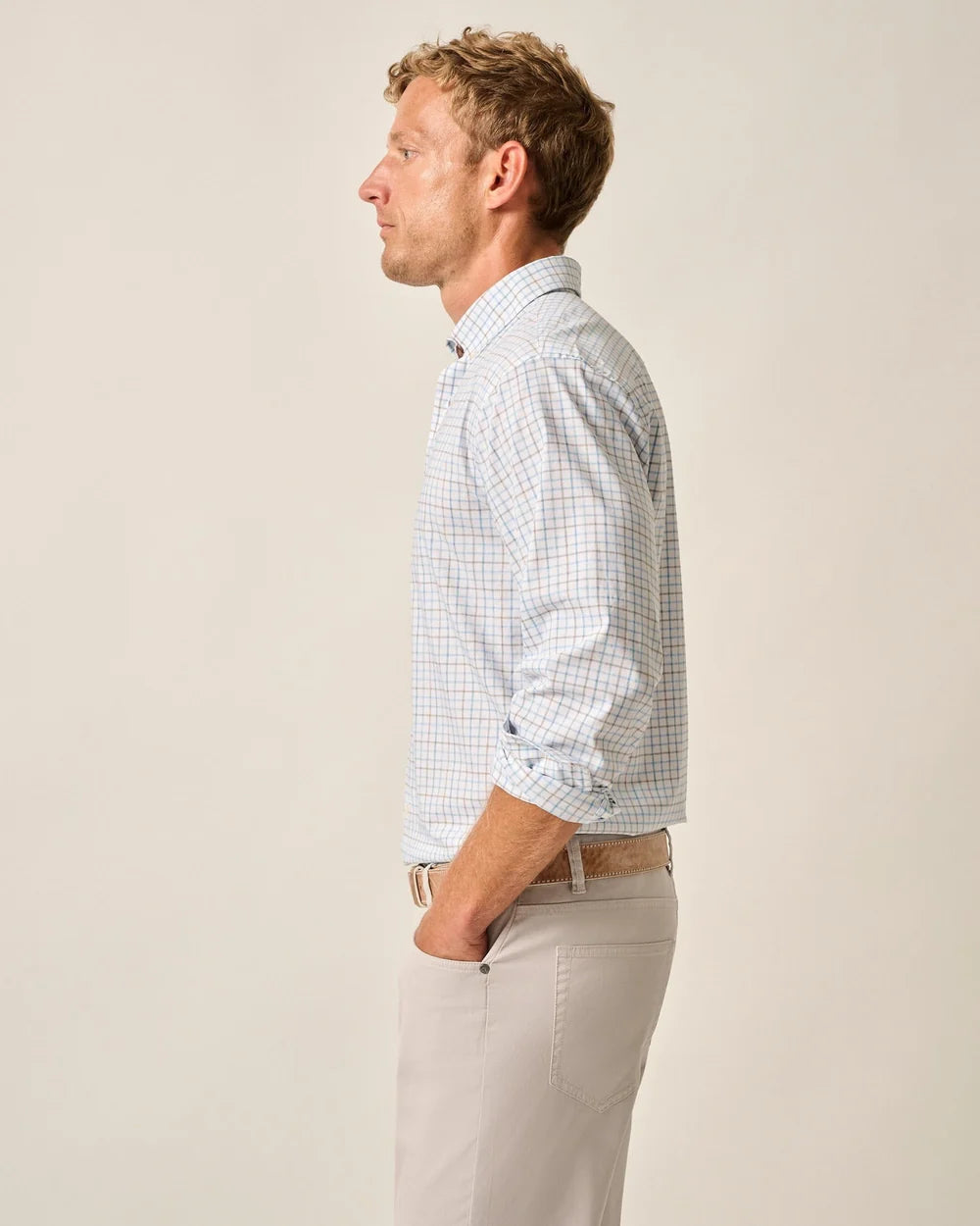 Johnnie-O Everyday Performance Button Up Shirt - Paddock Tattersall: Maliblu