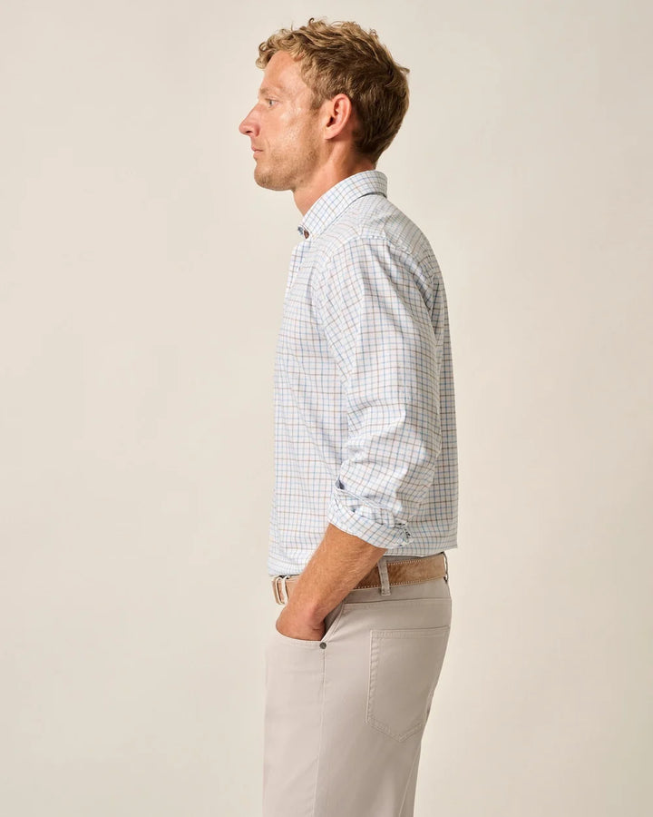 Johnnie-O Everyday Performance Button Up Shirt - Paddock Tattersall: Maliblu