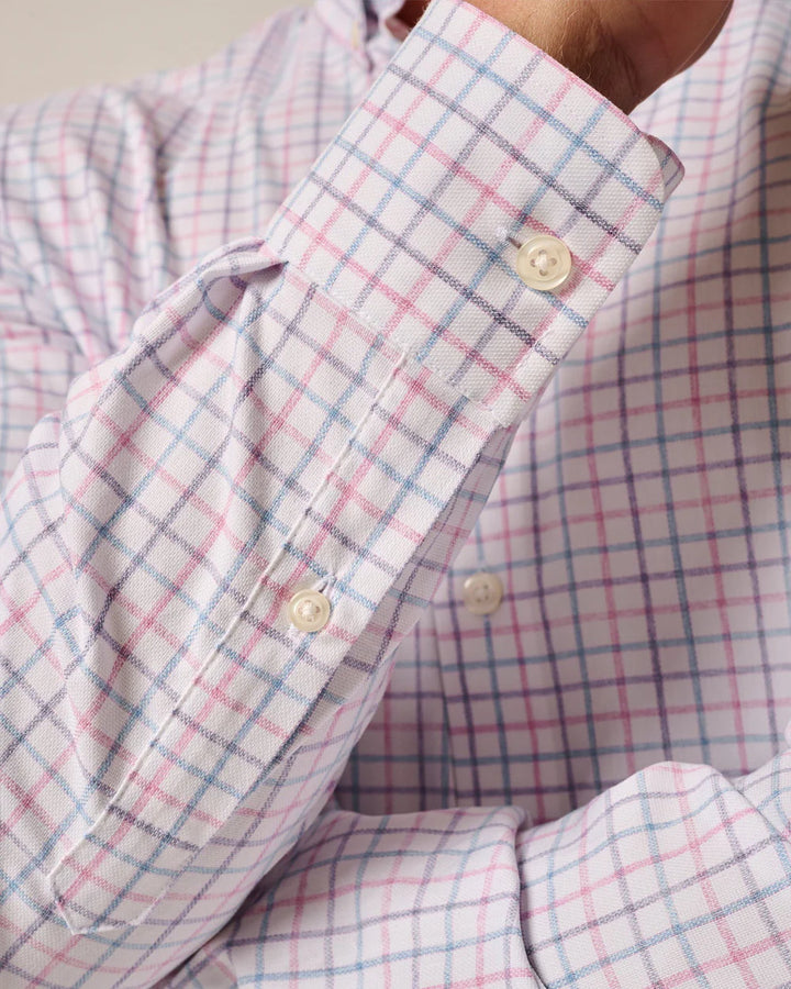 Johnnie-O Everyday Performance Button Up Shirt - Paddock Tattersall: Porto Pink