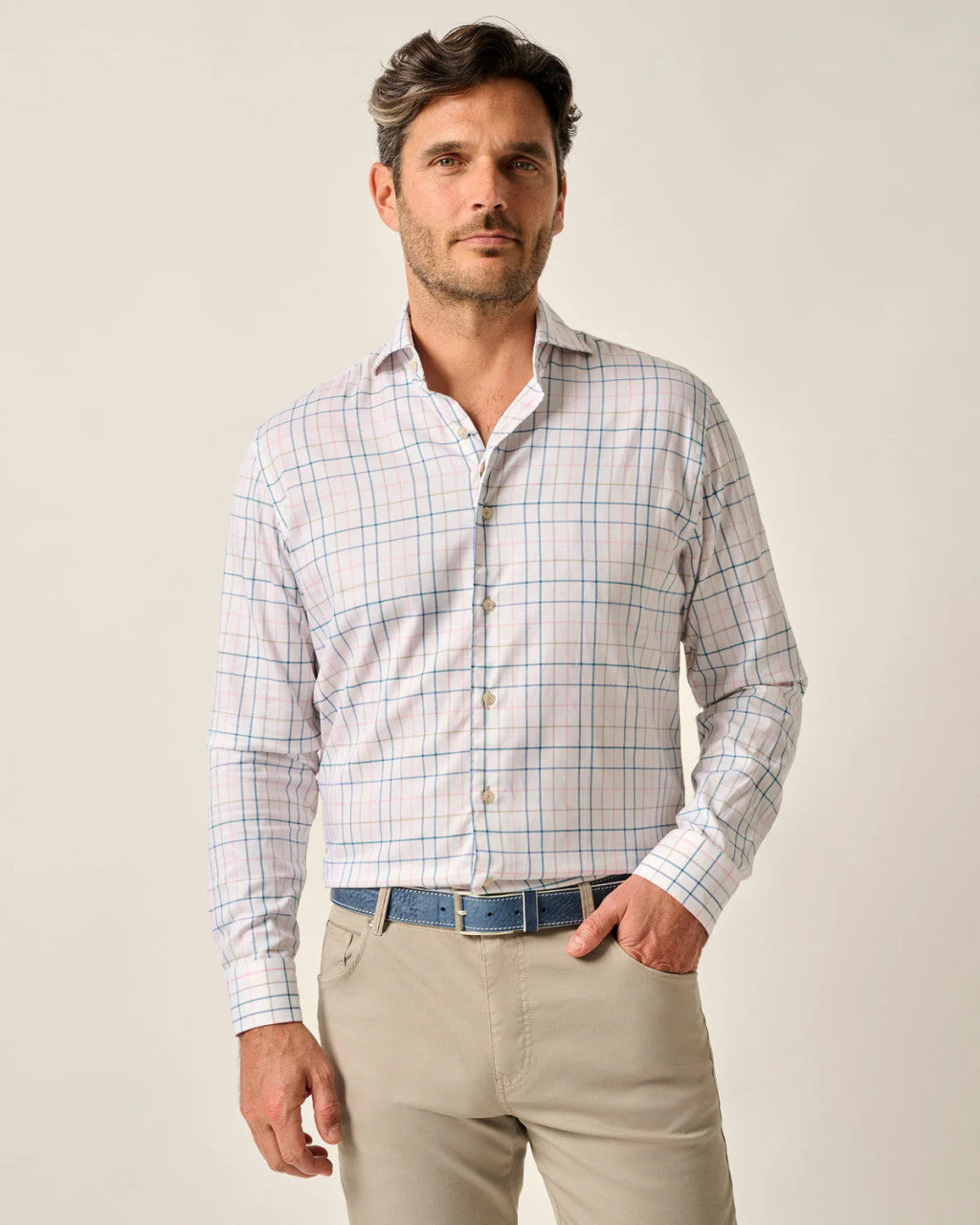 Johnnie-O Top Shelf Button Up Shirt - Peyton: White