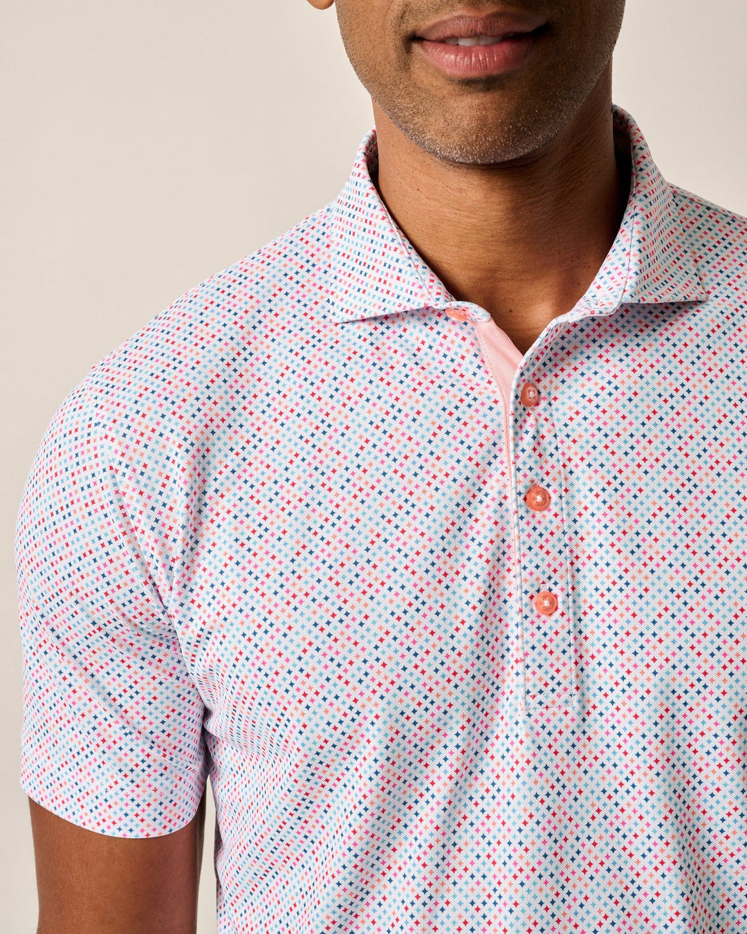 Johnnie-O Performance Mesh Polo - Razz Print: Multi