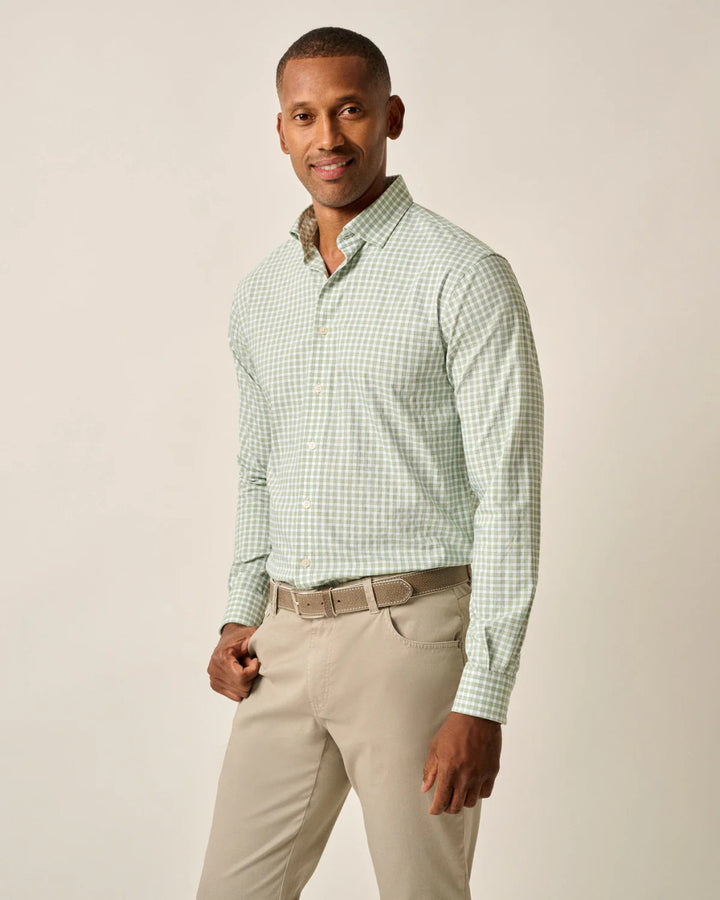 Johnnie-O Performance Button Up Shirt - Westwood: Clover