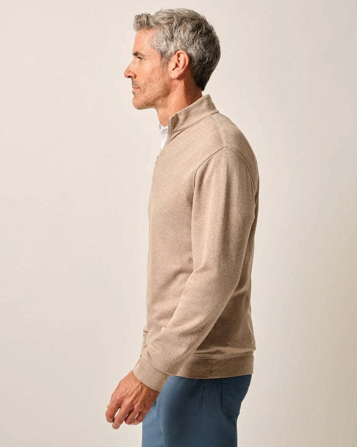 Johnnie-O Hanks "Lightweight Sully" 1/4 Zip Pullover: Hazelnut