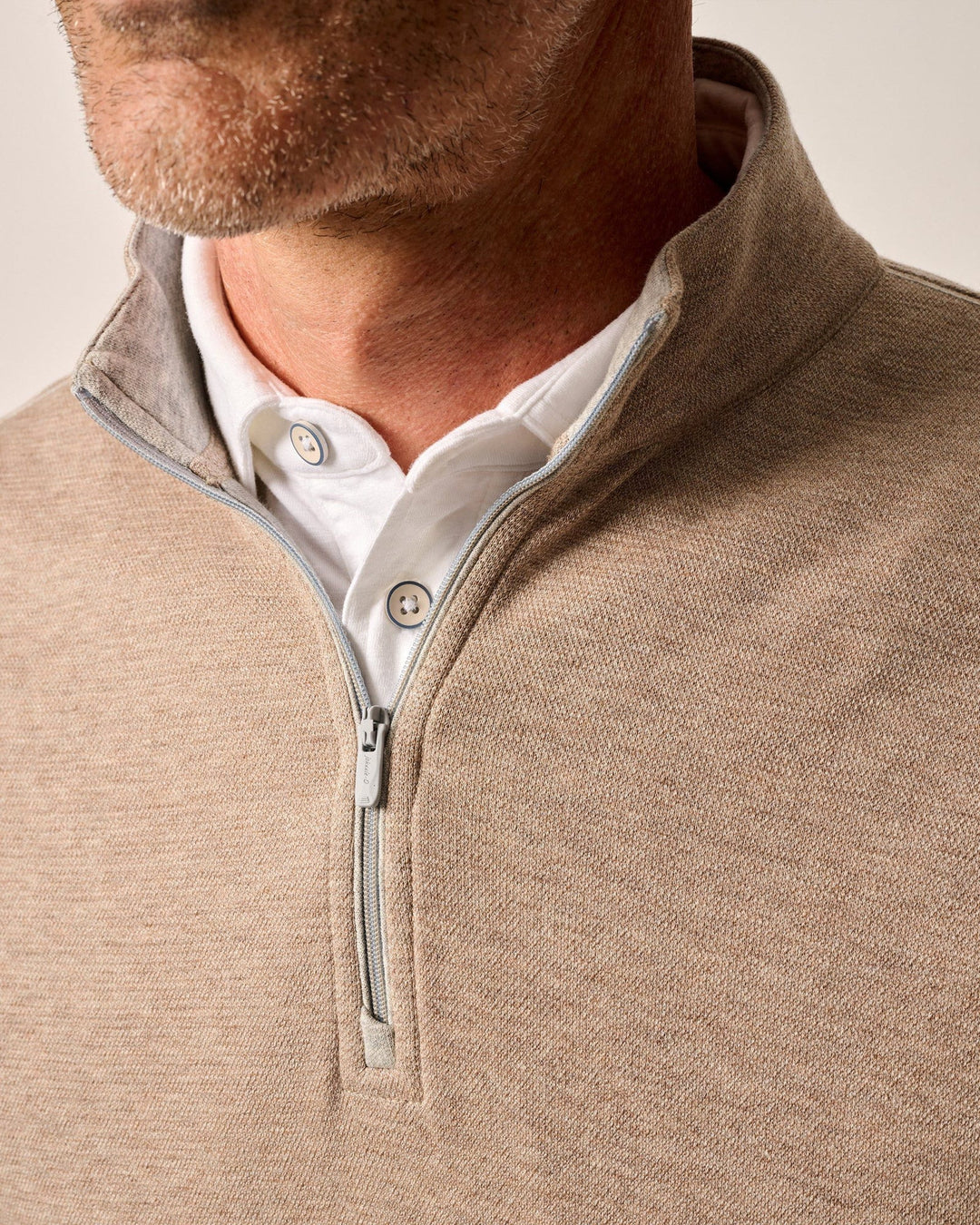 Johnnie-O Hanks "Lightweight Sully" 1/4 Zip Pullover: Hazelnut