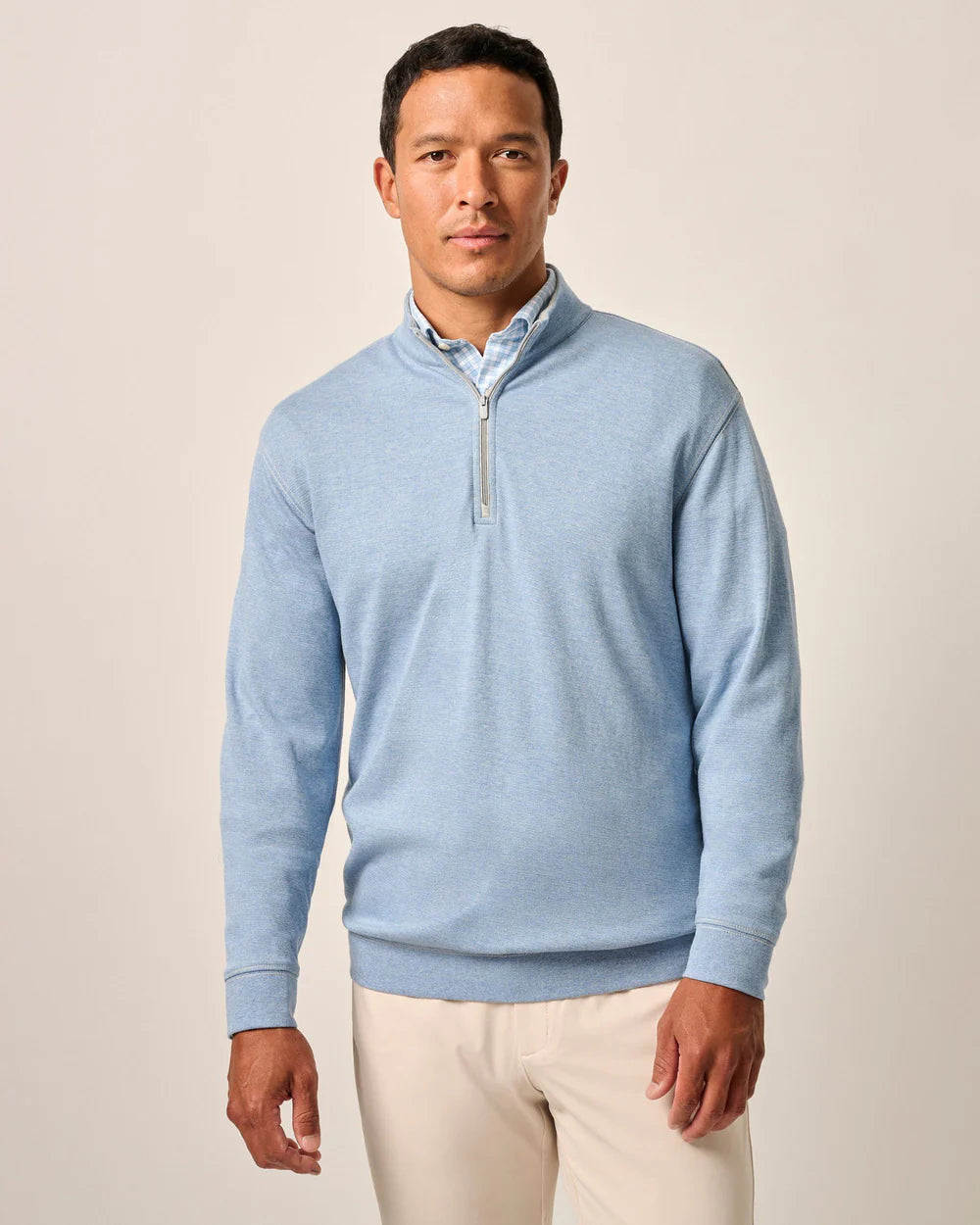 Johnnie-O Hanks Lightweight Textured 1/4 Zip Pullover: Lapis