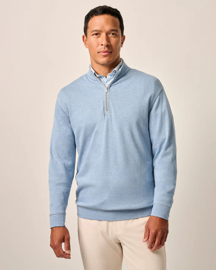 Johnnie-O Hanks Lightweight Textured 1/4 Zip Pullover: Lapis