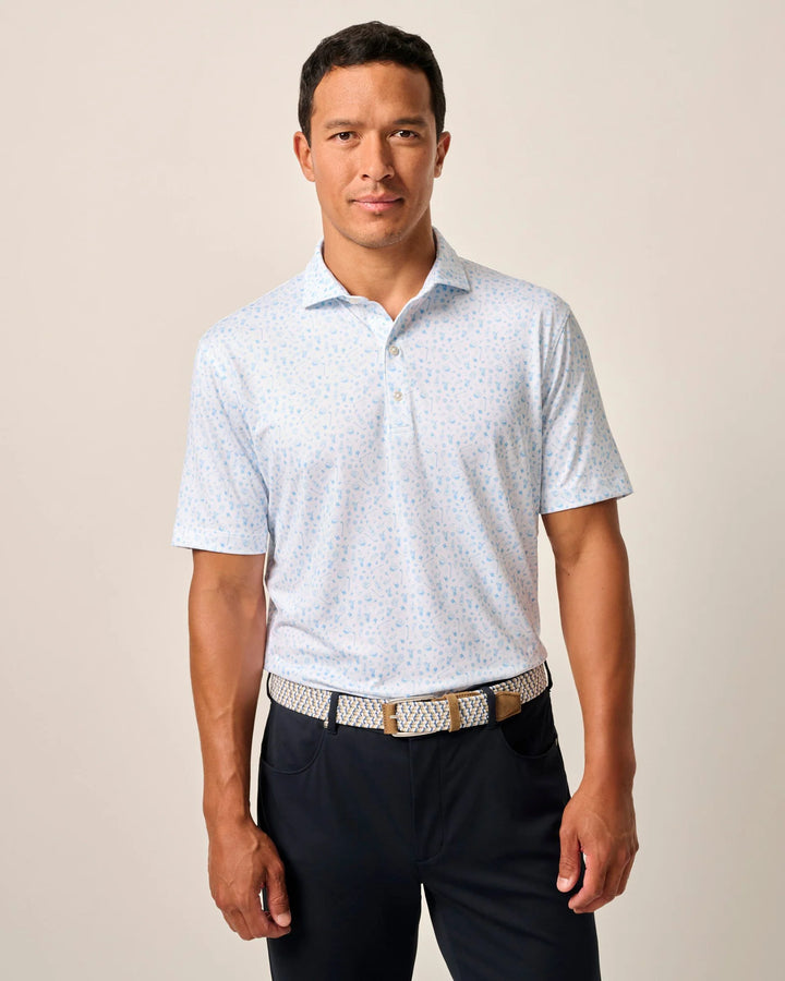 Johnnie-O Performance Jersey Polo - Juice Print: Maliblu