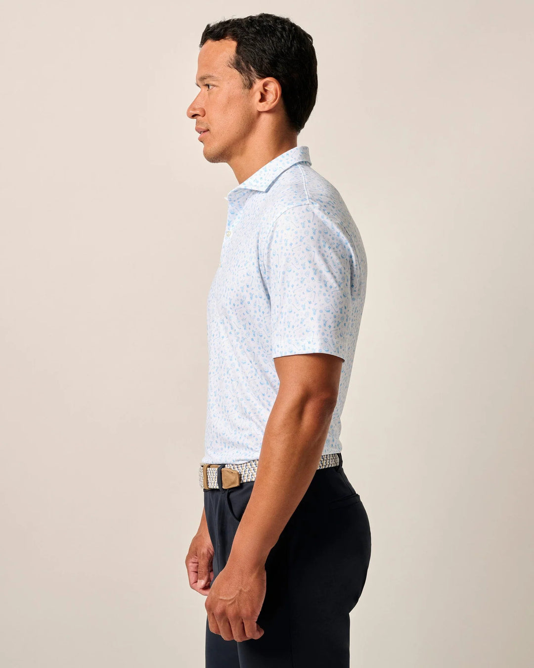 Johnnie-O Performance Jersey Polo - Juice Print: Maliblu
