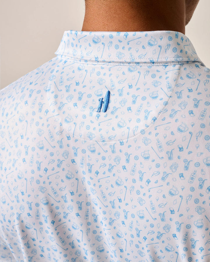 Johnnie-O Performance Jersey Polo - Juice Print: Maliblu