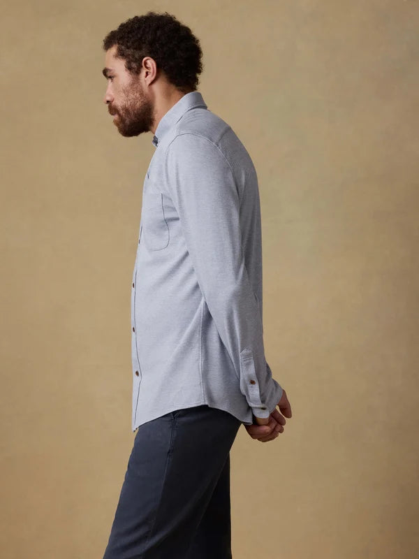 Faherty Men's Coastline Knit Shirt: Oceanside Blue