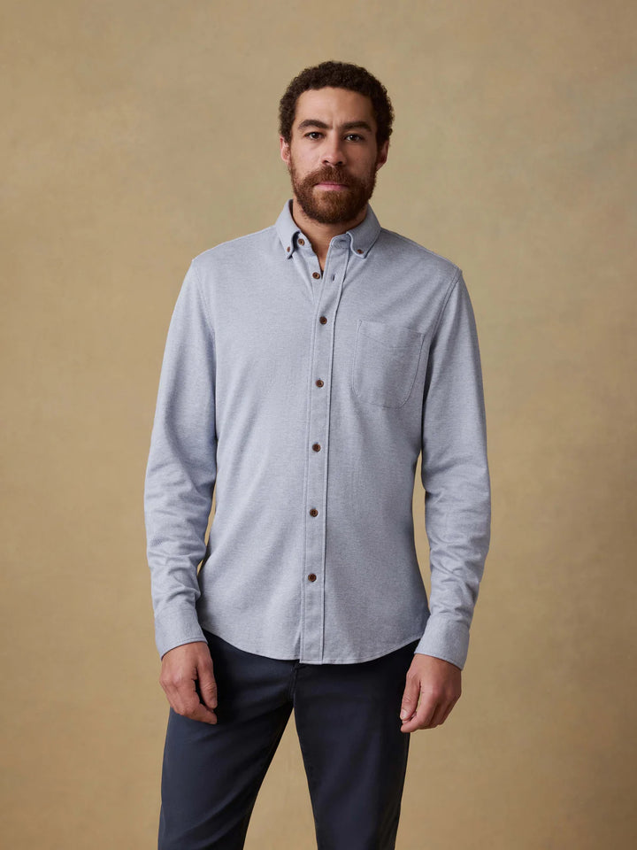 Faherty Men's Coastline Knit Shirt: Oceanside Blue