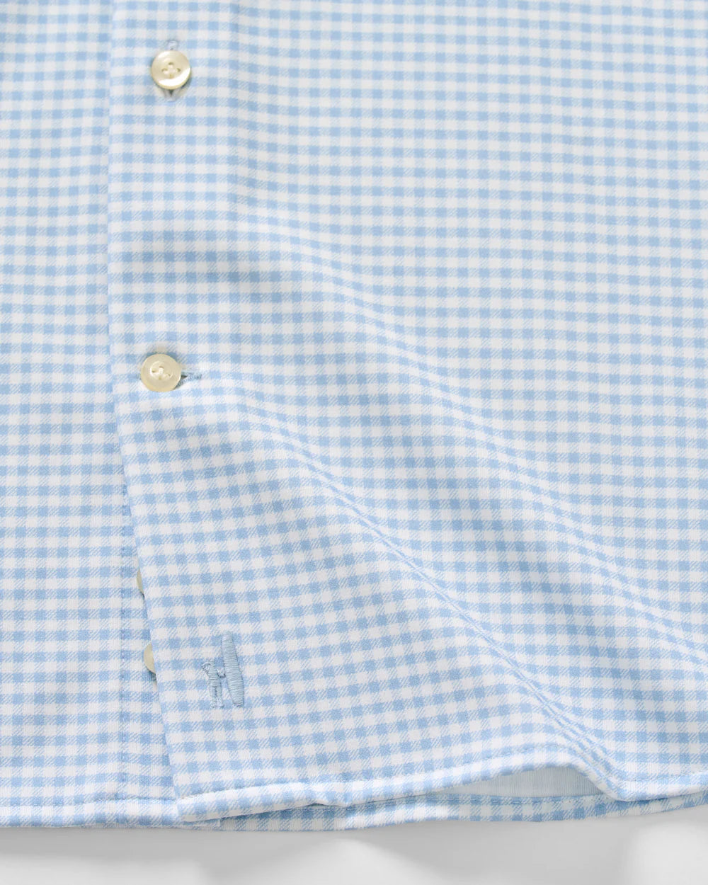 Johnnie-O Albro Top Shelf Gingham Check Cotton Blend Button-Up Shirt: Gulf Blue
