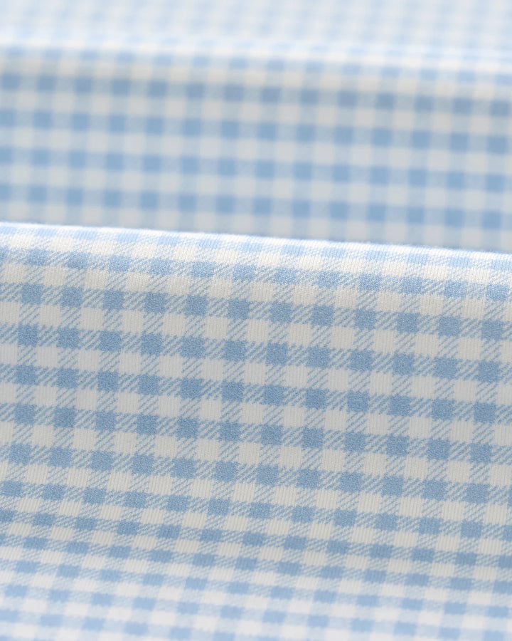 Johnnie-O Albro Top Shelf Gingham Check Cotton Blend Button-Up Shirt: Gulf Blue