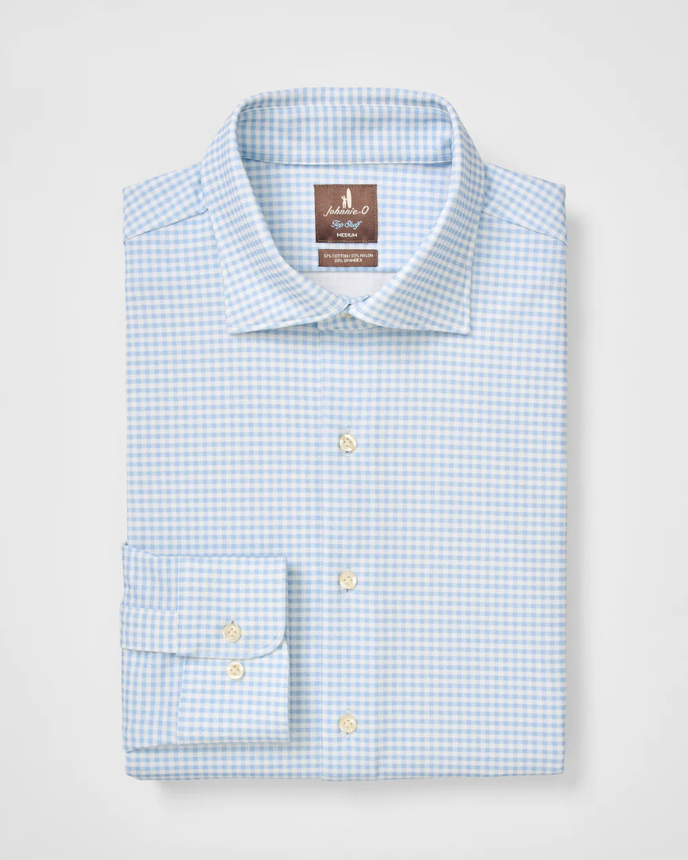 Johnnie-O Albro Top Shelf Gingham Check Cotton Blend Button-Up Shirt: Gulf Blue