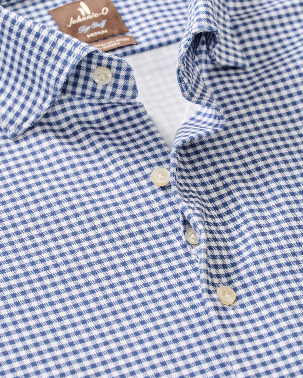 Johnnie-O Albro Top Shelf Gingham Check Cotton Blend Button-Up Shirt: Navy