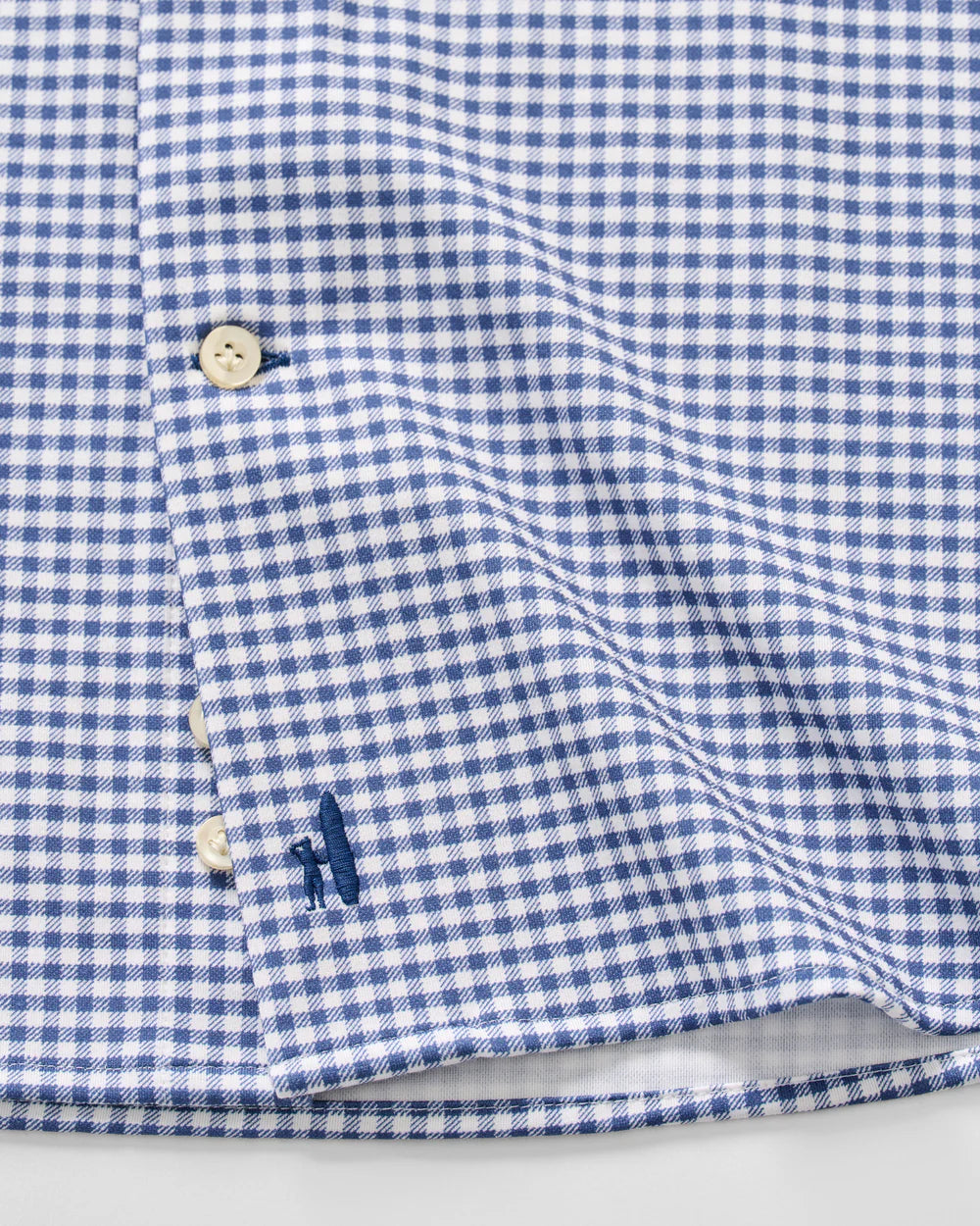 Johnnie-O Albro Top Shelf Gingham Check Cotton Blend Button-Up Shirt: Navy