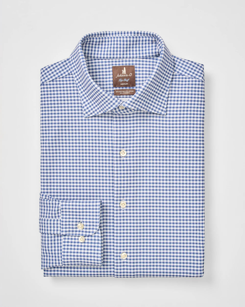 Johnnie-O Albro Top Shelf Gingham Check Cotton Blend Button-Up Shirt: Navy