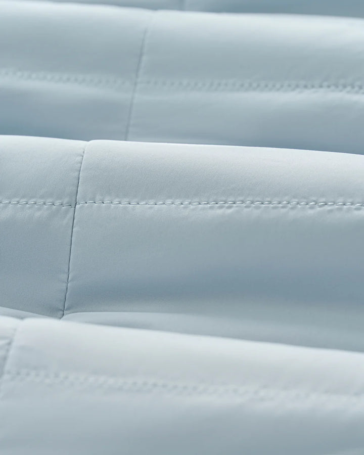 Johnnie-O Bauer Snap Front Quilted Vest: Steel Blue