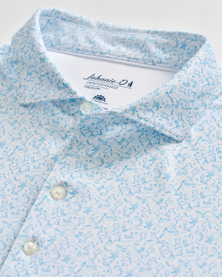 Johnnie-O Performance Jersey Polo - Beach Break: White