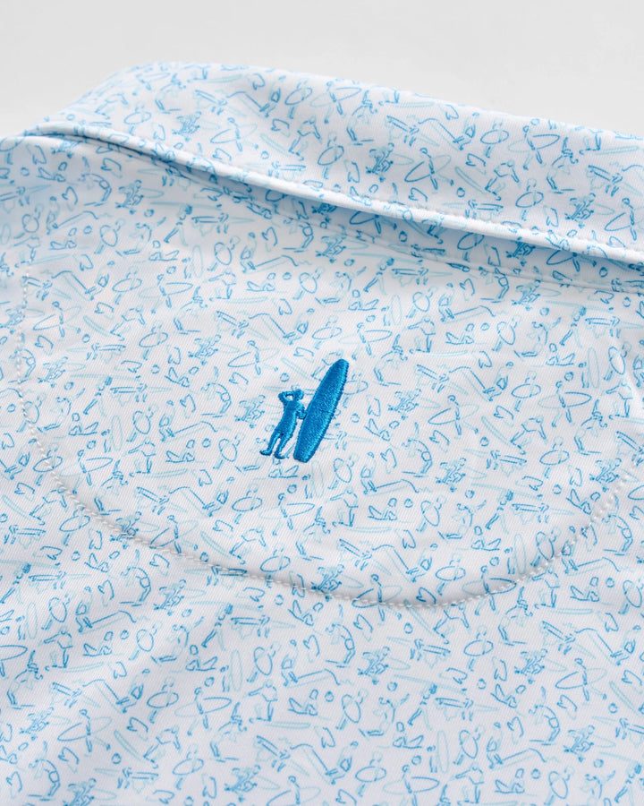 Johnnie-O Performance Jersey Polo - Beach Break: White