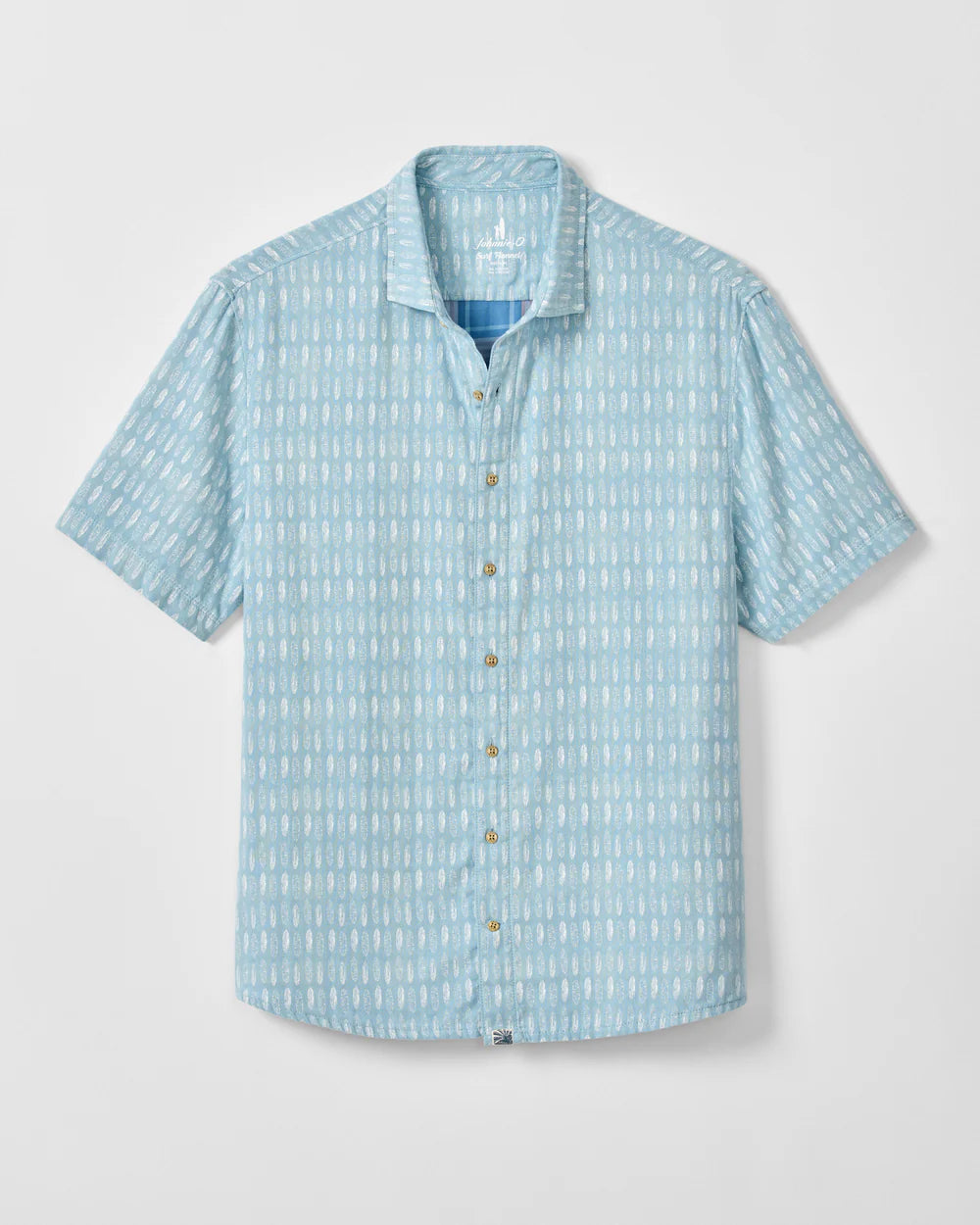 Johnnie-O "Surf Flannel" Short Sleeve Button Down Shirt - Beachley Printed Double Face: Maliblu