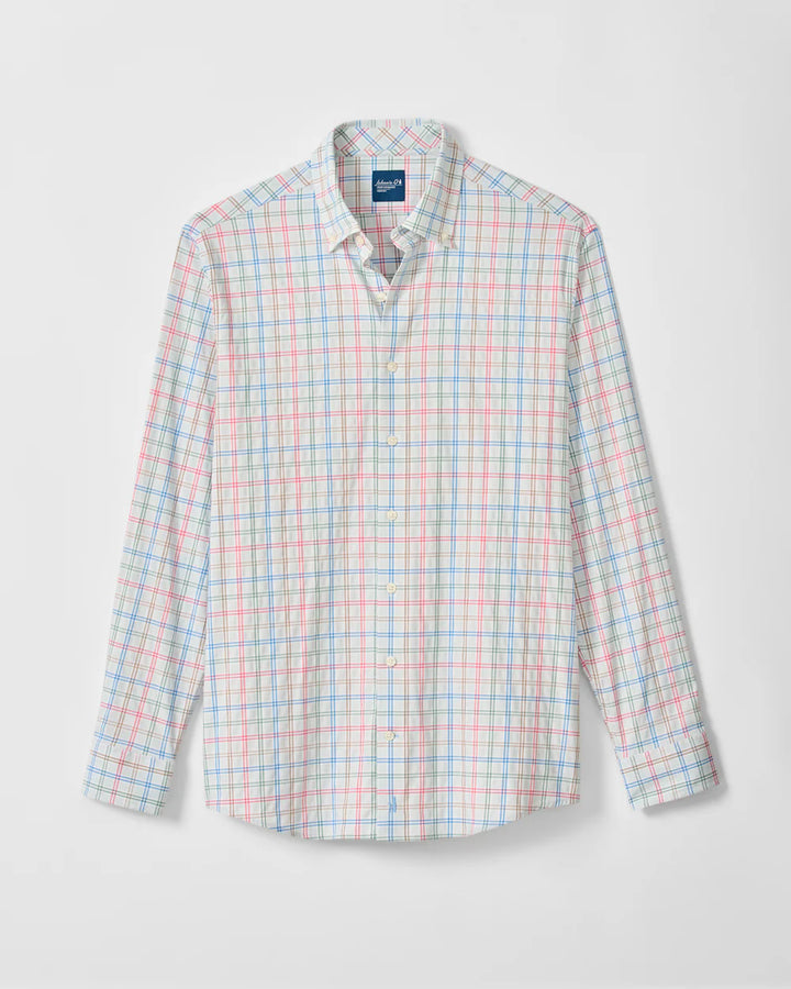 Johnnie-O Everyday Performance Button Down Shirt - Bingham Tattersall: Gulf Blue