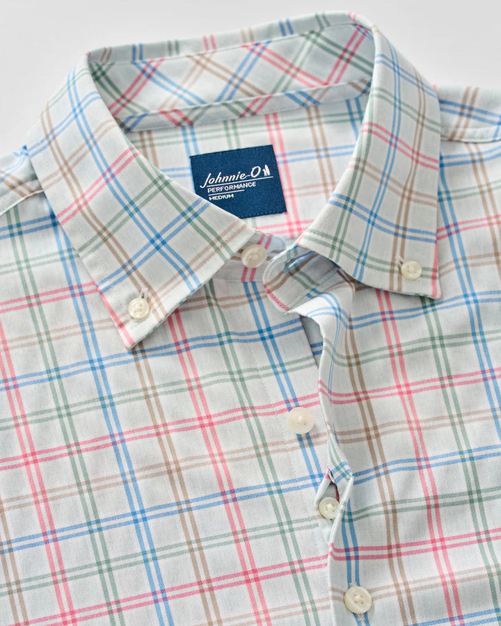 Johnnie-O Everyday Performance Button Down Shirt - Bingham Tattersall: Gulf Blue