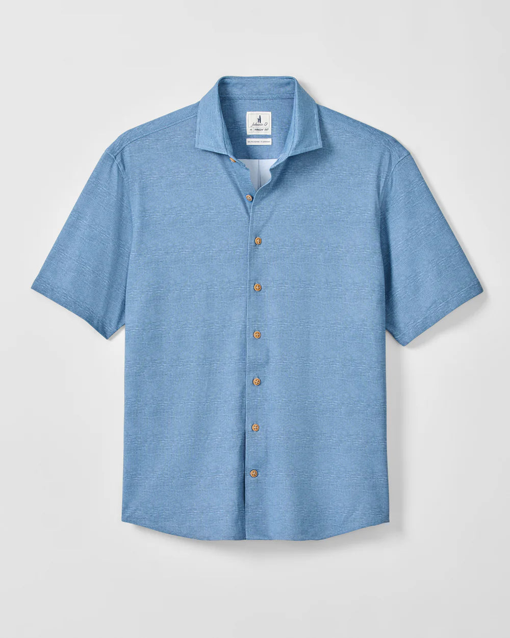 Johnnie-O Printed Mesh Short Sleeve Button Down Shirt - Breck Printed Solid Knit: Sound Side